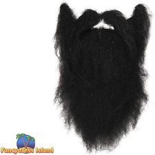 Fake Large Black Pirate Character Beard Mens Fancy Dress - Pirate Beard, Transparent background PNG HD thumbnail