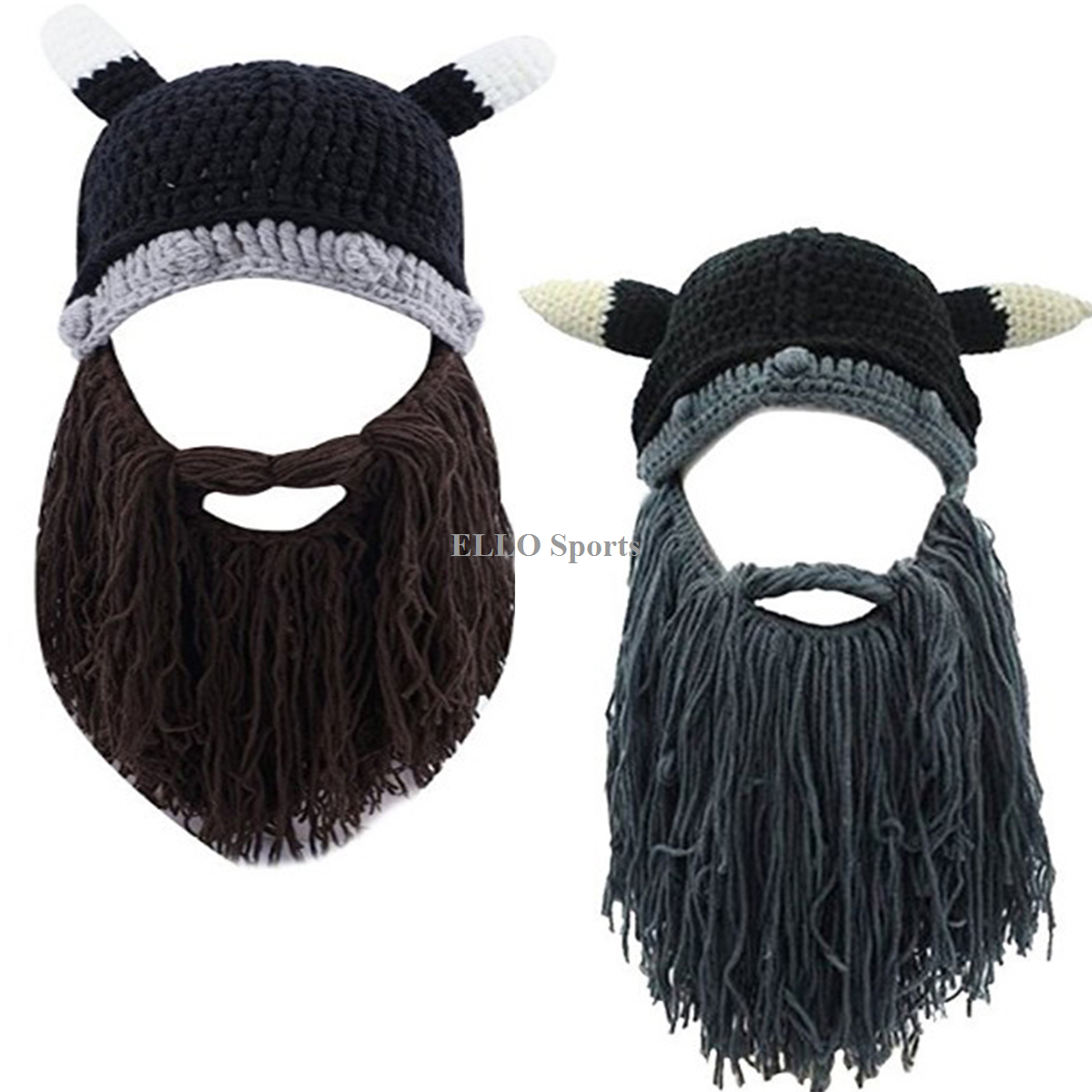 Men Women Winter Barbarian Viking Pirate Beard Mustache Beanie Knit Hat Mask Cap - Pirate Beard, Transparent background PNG HD thumbnail