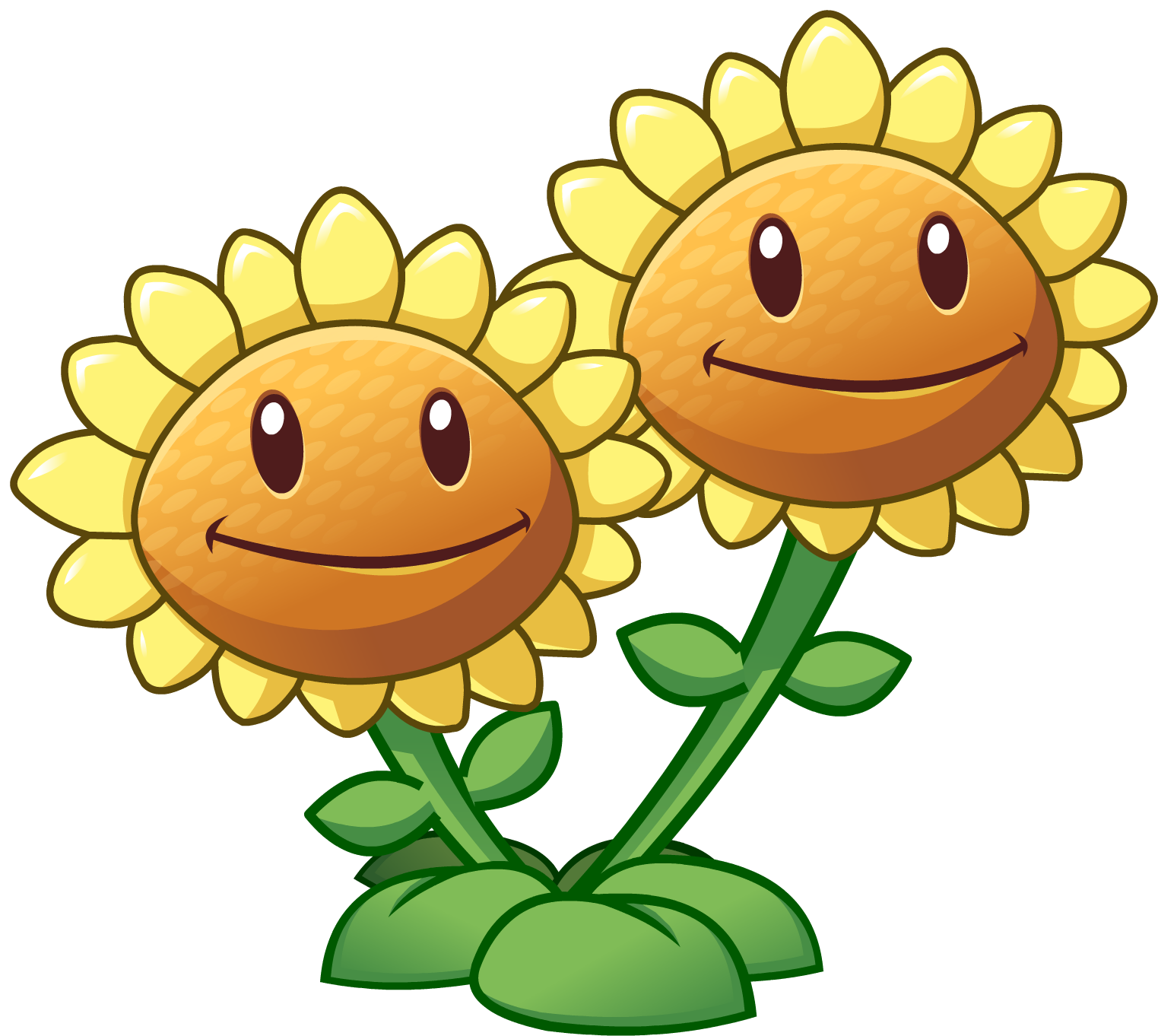 Twin Sunflower Hd.png - Plants V Zombies, Transparent background PNG HD thumbnail