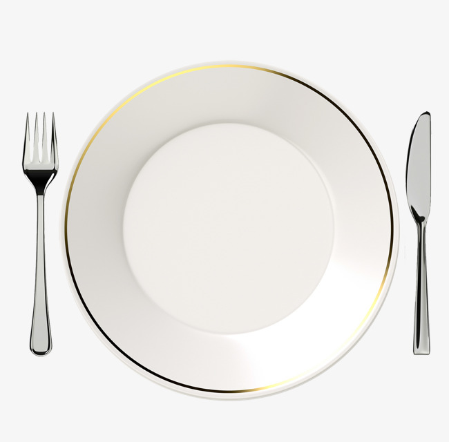 Hd Tableware Picture Download, Fork, Knife, Plate Free Png Image - Plate, Transparent background PNG HD thumbnail