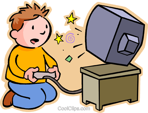 Boy Playing Video Game Royalty Free Vector Clip Art Illustration - Playing Video Games, Transparent background PNG HD thumbnail