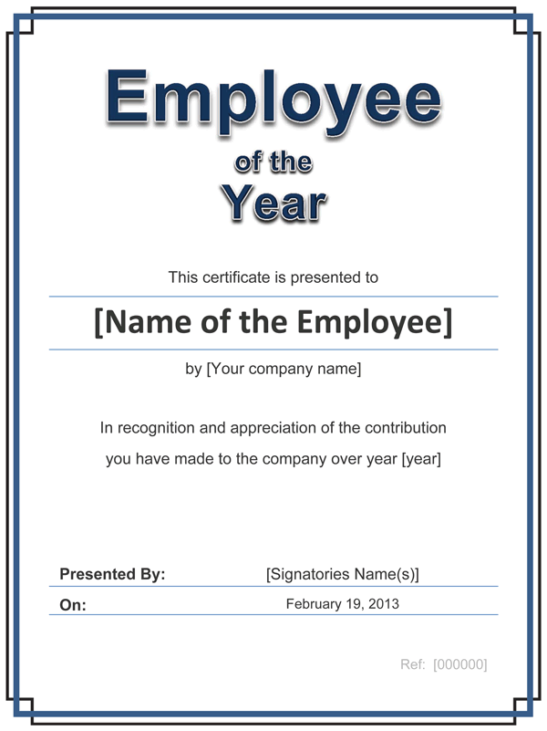 Employee Of The Year Award Certificate - Certificates Award, Transparent background PNG HD thumbnail