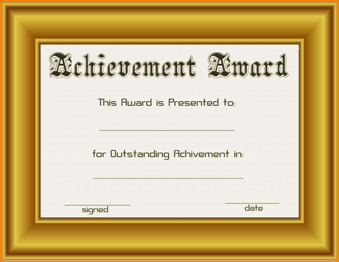 Certificate Of Award