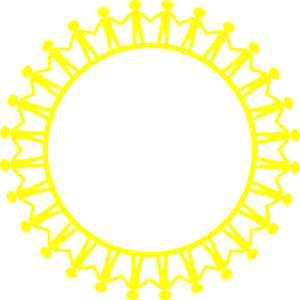 Circle Holding Hands Stick People Multi Coloured Clip Art - Circle Of Hands, Transparent background PNG HD thumbnail