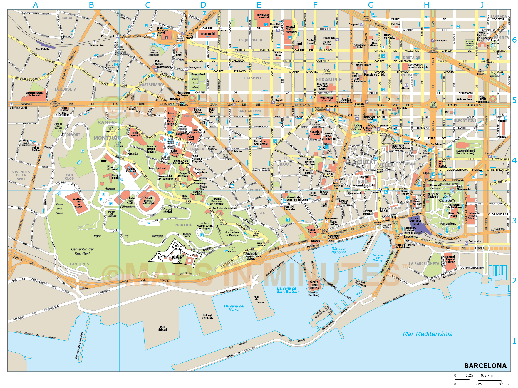 Barcelona City Map - City Map, Transparent background PNG HD thumbnail
