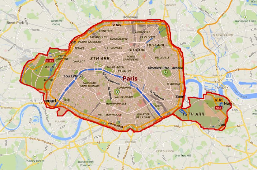 Screw It, Hereu0027S A Map Of Paris Superimposed On London - City Map, Transparent background PNG HD thumbnail