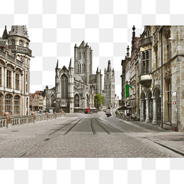 European Street, Gorgeous, Stone, Building Png And Psd - City Road, Transparent background PNG HD thumbnail