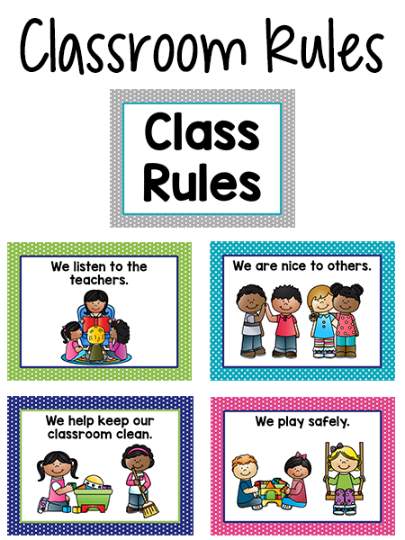 Pre K Class Rules Posters In Bright Colors - Classroom Rules, Transparent background PNG HD thumbnail