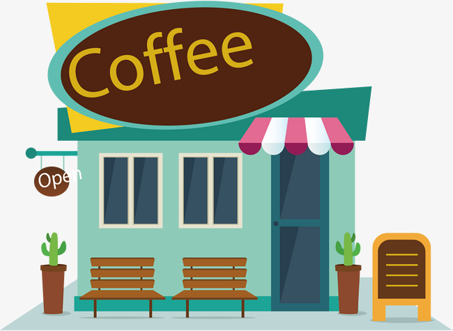 Vector Map Coffee Shop, Cartoon Hand Painted, Card Coffee Shop, Watercolor Png And - Coffee Shop, Transparent background PNG HD thumbnail