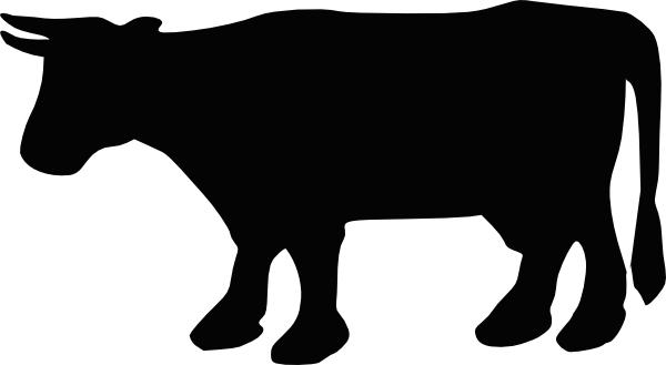 Cow Silhouette 1 - Cow Black And White, Transparent background PNG HD thumbnail