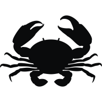 Noun Project - Crab Black And White, Transparent background PNG HD thumbnail