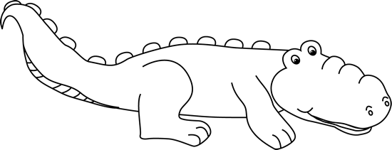 Alligator Black And White Alligator Outline Clipart 3 - Crocodile Black And White, Transparent background PNG HD thumbnail