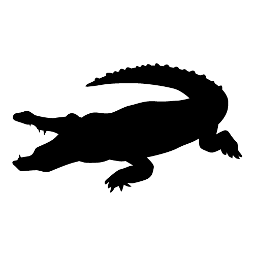 Crocodile Clipart Silhouette #1 - Crocodile Black And White, Transparent background PNG HD thumbnail