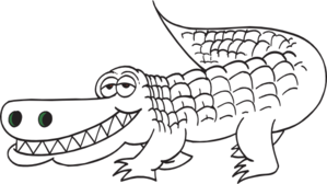 Png Crocodile Black And White - White Alligator Outline Clip Art, Transparent background PNG HD thumbnail