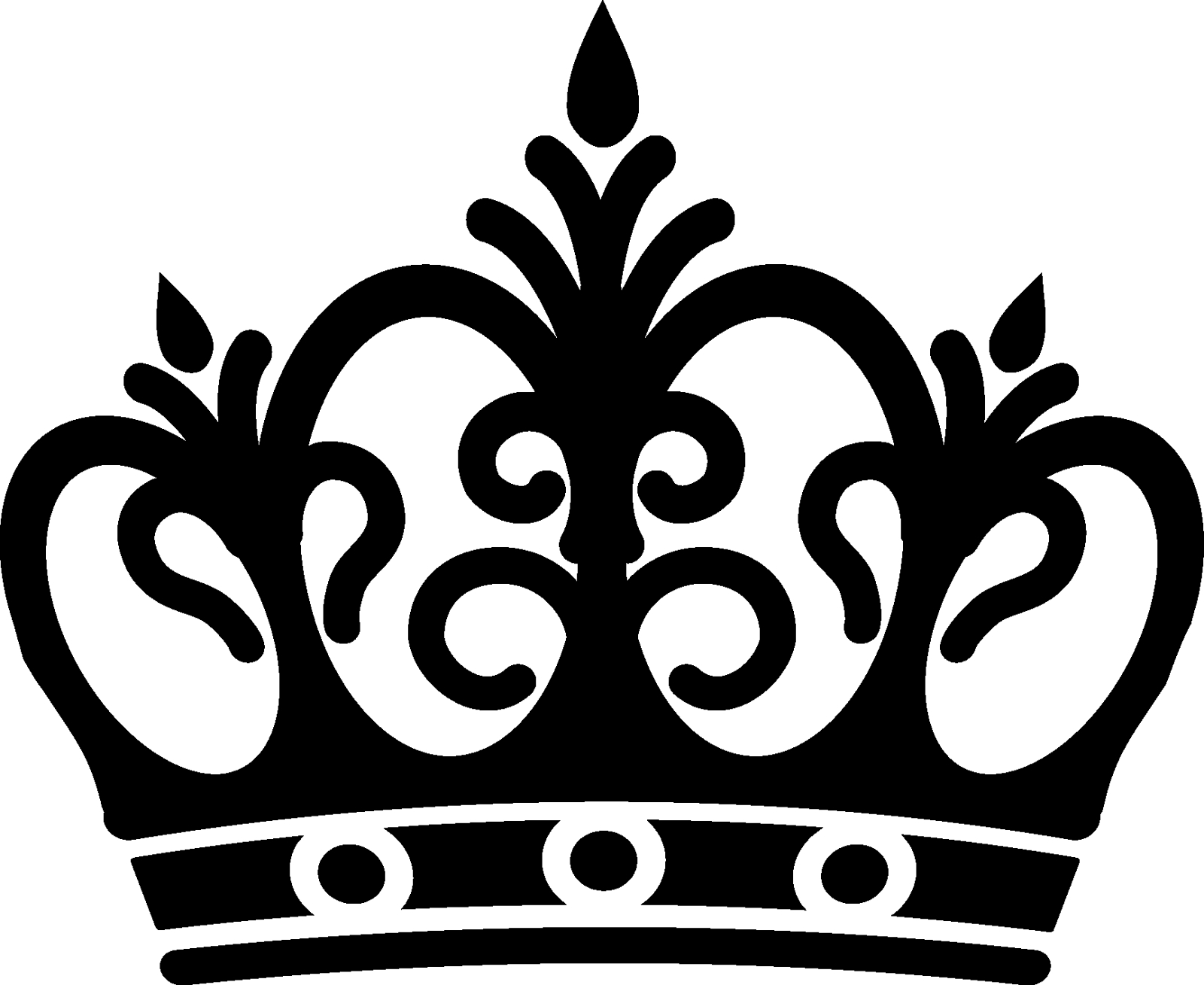 Queen Clipart Black Crown #1 - Crown Black And White, Transparent background PNG HD thumbnail