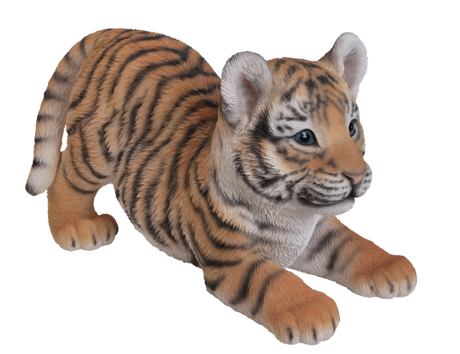 Image Of Vivid Playful Tiger Cub   Resin Garden Ornament - Cub, Transparent background PNG HD thumbnail