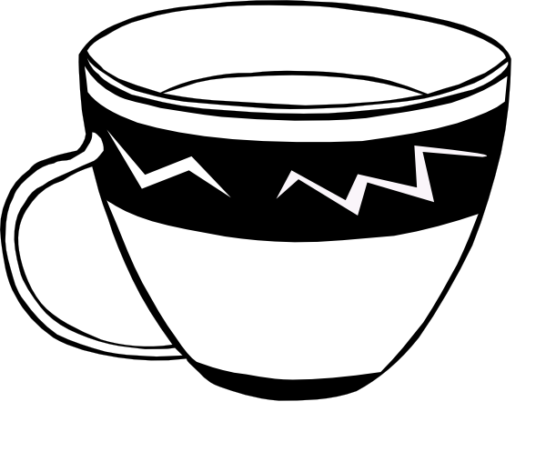 Download This Image As: - Cup Black And White, Transparent background PNG HD thumbnail