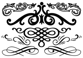Western Flourish - Curlicues, Transparent background PNG HD thumbnail