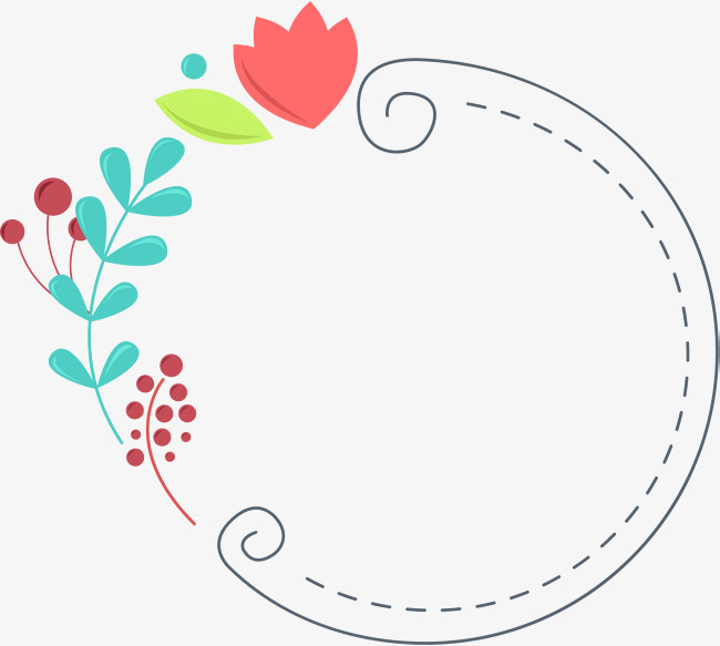 Flowers Green Leaves Cute Borders, Fresh Arts And Literature, Flowers, Text Border Free Png And Vector - Cute Borders, Transparent background PNG HD thumbnail