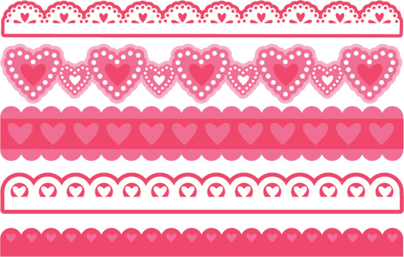 Valentine Borders Svg Bundle For Scrapbooking Cardmaking Valentines Svg Files Free Svgs Cute Svg Cuts - Cute Borders, Transparent background PNG HD thumbnail