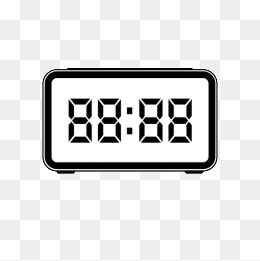Black And White Vector Digital Clock, Black And White, Vector, Digital Png Image - Digital Alarm Clock, Transparent background PNG HD thumbnail