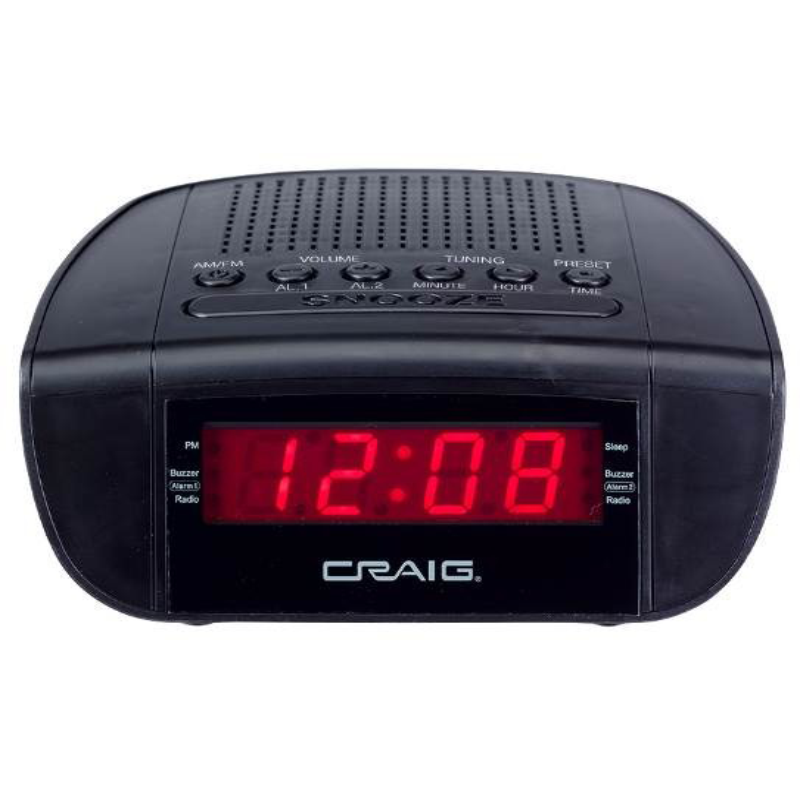 Dual Alarm Clock Radio With 0.6U2033 Led Display (Cr45329B) - Digital Alarm Clock, Transparent background PNG HD thumbnail
