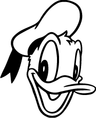 Donald Duck Black And White - Duck Black And White, Transparent background PNG HD thumbnail