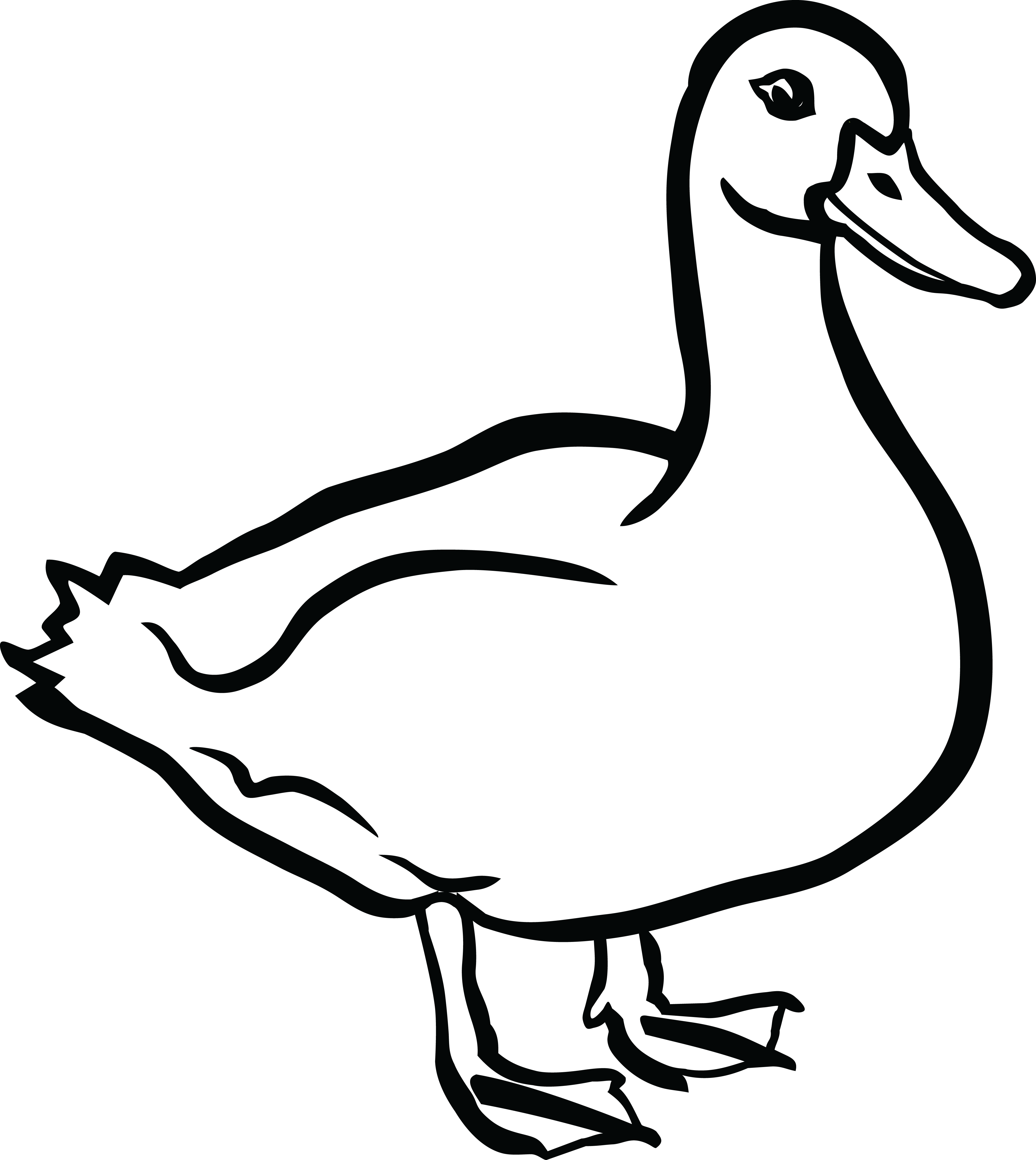 Free Clipart Of A Duck #0001745 . - Duck Black And White, Transparent background PNG HD thumbnail