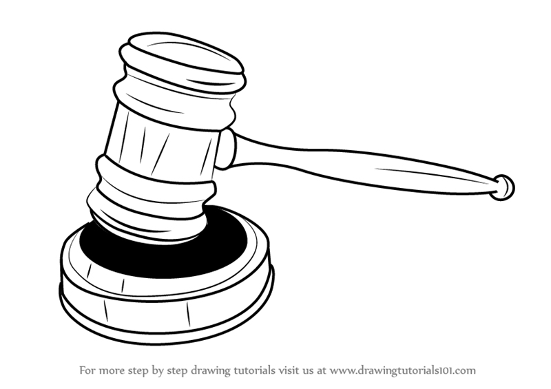 Learn How To Draw Judges Gavel (Everyday Objects) Step By Step : Drawing Tutorials - Easy To Draw, Transparent background PNG HD thumbnail