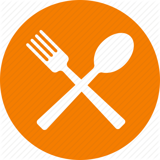 Circle, Dining, Eat, Eating, Food, Orange, Restaurant Icon - Eat, Transparent background PNG HD thumbnail