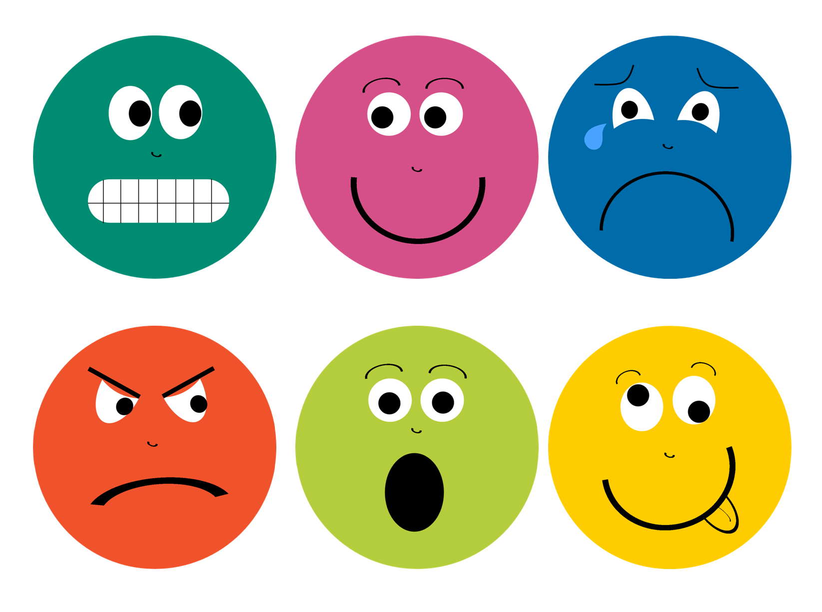 Feelings Faces Printable - Emotions Faces, Transparent background PNG HD thumbnail