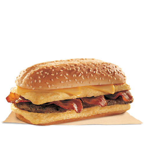 Conquer Your Morning Hunger With The Enormous Omelette Sandwich. Two Slices Of Melted Cheese, Two Fluffy Eggs, Crispy Bacon, And A Sizzling Sausage Patty, Hdpng.com  - Enormous, Transparent background PNG HD thumbnail