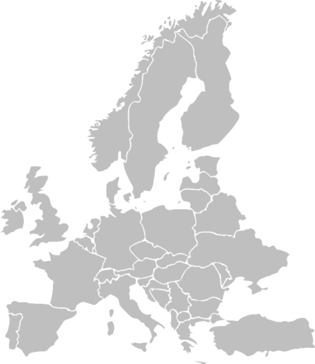 Europe, Map, Countries, States, Grey - Europe Map, Transparent background PNG HD thumbnail