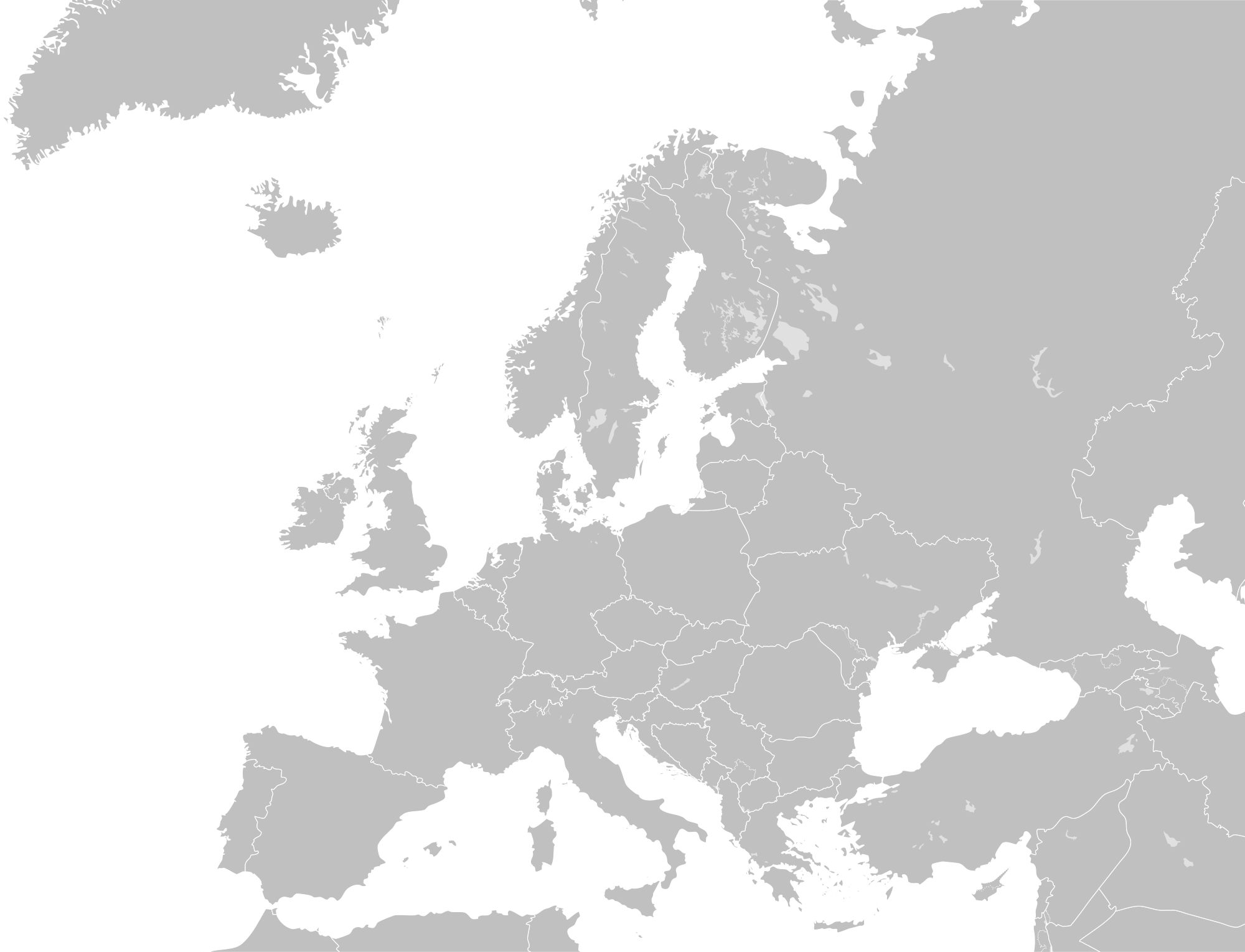 Image   Blank Map Of Europe.png | 1945 1991: Cold War World Wiki | Fandom Powered By Wikia - Europe Map, Transparent background PNG HD thumbnail