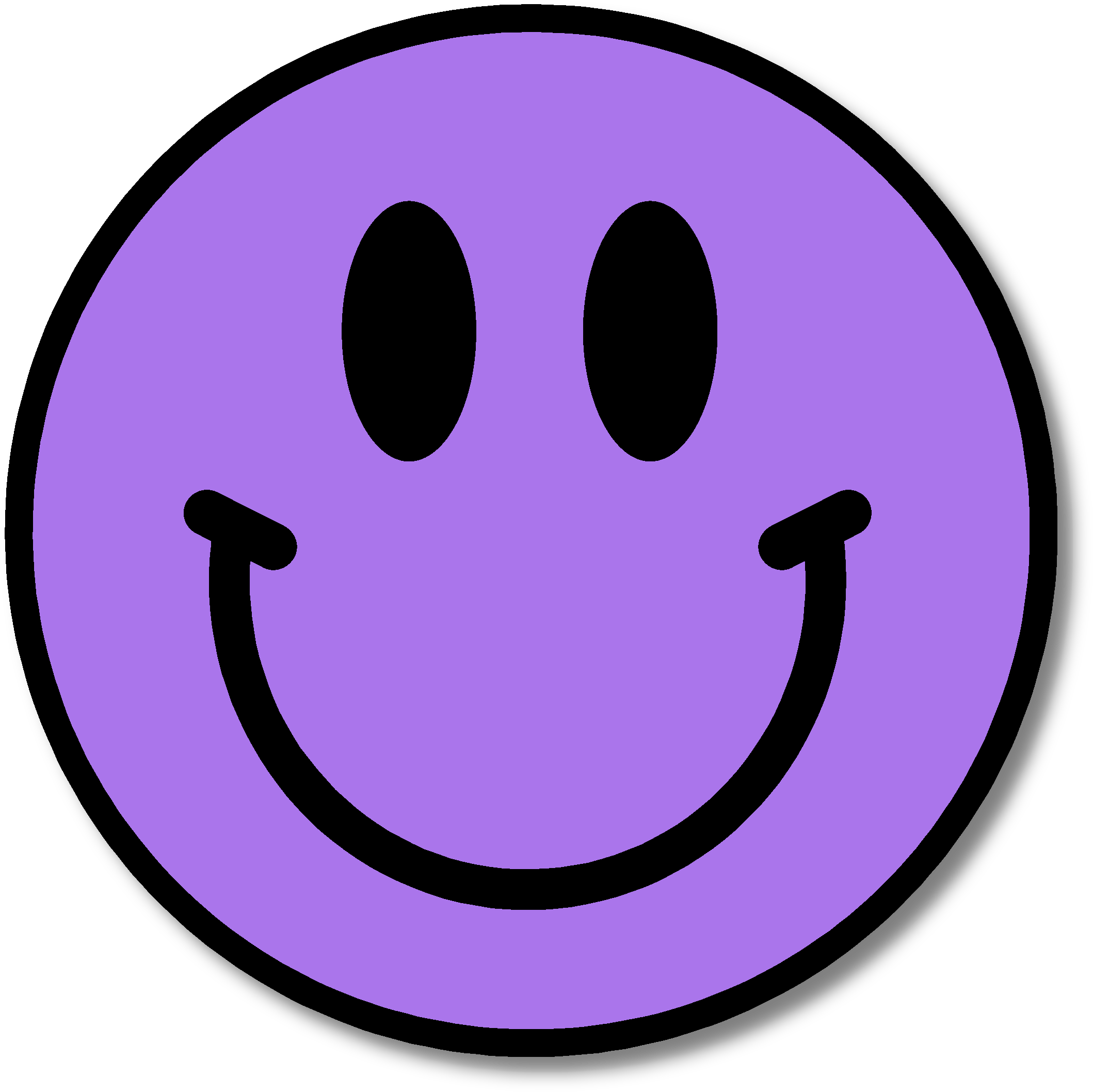 Purple Smile Face Clipart - Excited Face, Transparent background PNG HD thumbnail