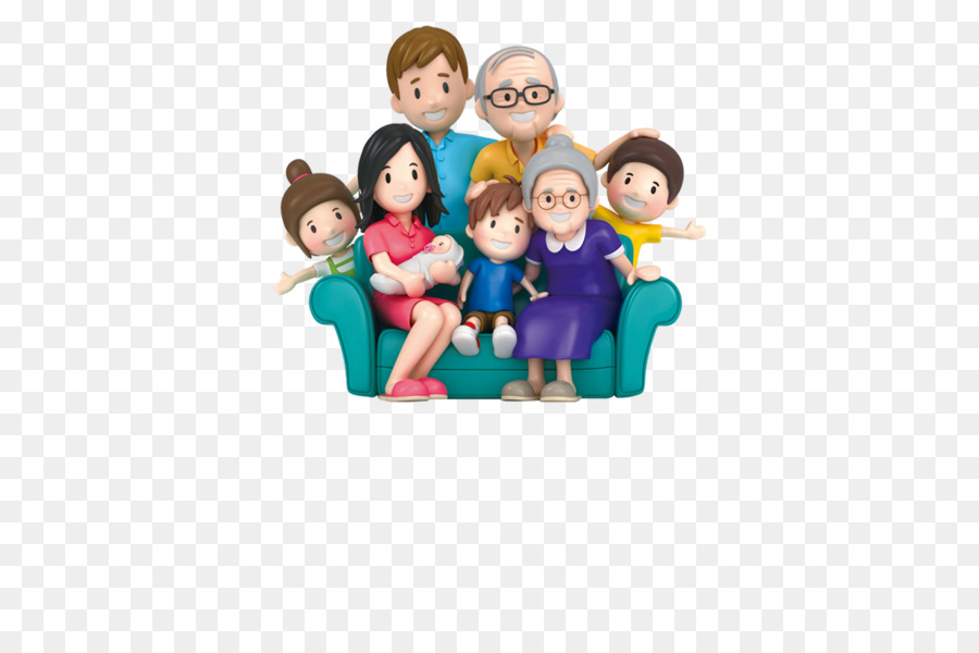 Extended Family Clip Art   3D Cartoon Family Portrait - Extended Family, Transparent background PNG HD thumbnail