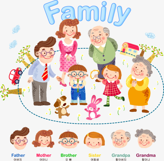 Vector Cartoon Family, Extended Family, Family, Cartoon Family Png And Vector - Extended Family, Transparent background PNG HD thumbnail