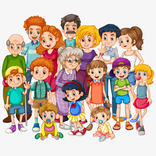 extended family, Cartoon, Fla
