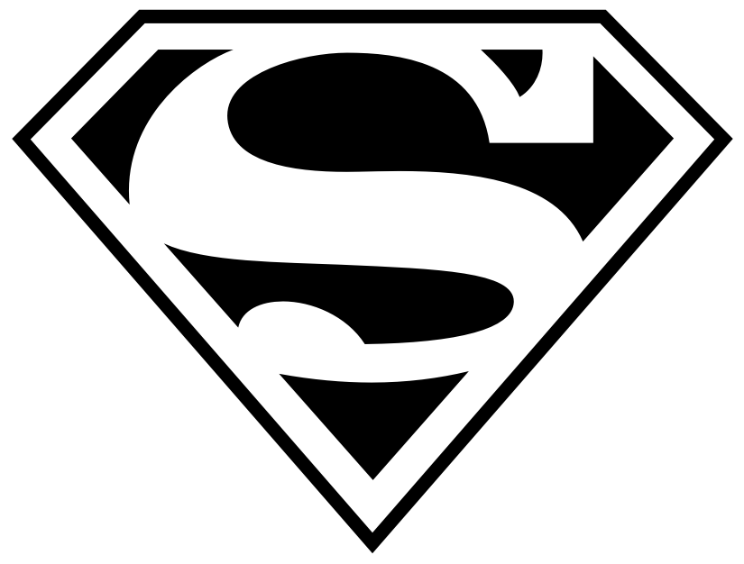 Superman-logo-013. Superman S - Black and White The standard, famoussuperman s logo in black and white., PNG Fall Black And White - Free PNG