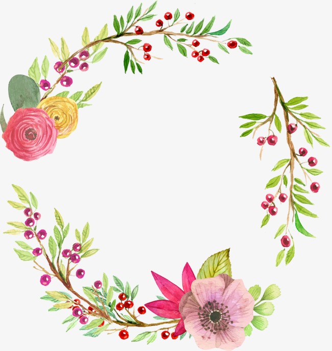 Fall Flowers Watercolor Circle, Watercolor, Fall Flowers, Vector Material Png And Vector - Fall Flowers, Transparent background PNG HD thumbnail