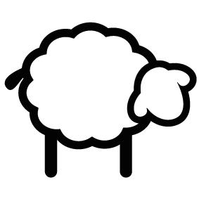 Sheep Silhouette - Farm Animals Black And White, Transparent background PNG HD thumbnail
