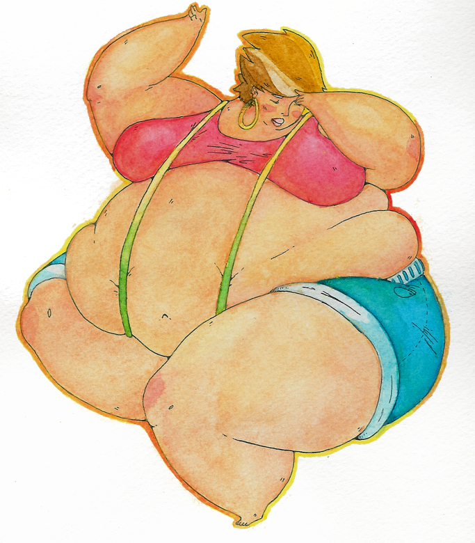 Fat Girl Watercolor By Nastyjungle Hdpng.com  - Fat Lady, Transparent background PNG HD thumbnail