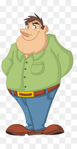 Fat Man, Cartoon, Hand Painted, The Man Png Image - Fat Man, Transparent background PNG HD thumbnail