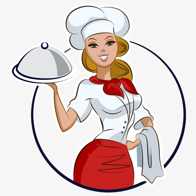 Cook side dishes of, People Illustration, Illustration, Cartoon CharactersPNG and Vector, PNG Female Chef - Free PNG