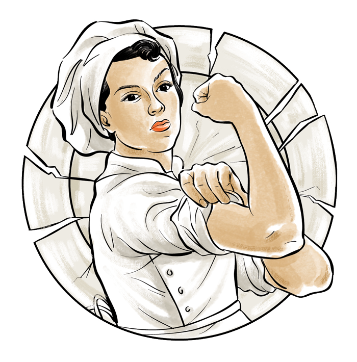 Flexing Female Chef - Female Chef, Transparent background PNG HD thumbnail