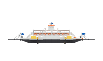 Damen Modular Ferry For 200 Passengers And 18 Cars - Ferry Boat, Transparent background PNG HD thumbnail