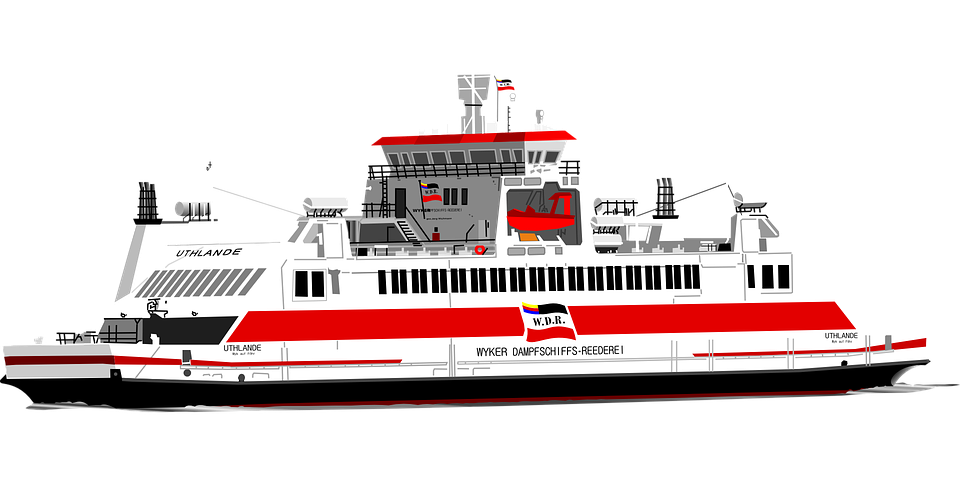 Ferry Boat Sea Ship Red - Ferry Boat, Transparent background PNG HD thumbnail