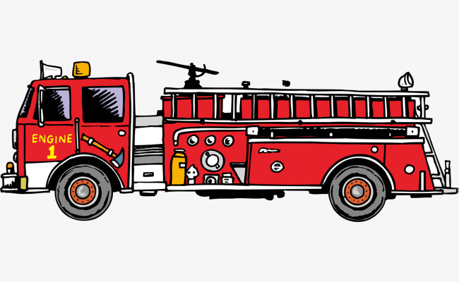 Fire Truck Png Vector Element, Fire Truck Vector, Red, Extinguishing Png And Vector - Fire Truck, Transparent background PNG HD thumbnail