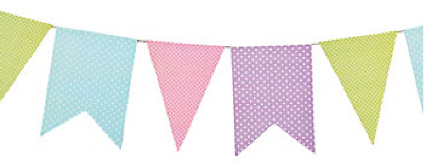 Paper Bunting,pennant Flag,paper Garland,birthday Decorations,polka Dot,decorations - Flag Banner, Transparent background PNG HD thumbnail