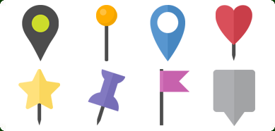 Flat Map Markers Icons Set - Flat, Transparent background PNG HD thumbnail
